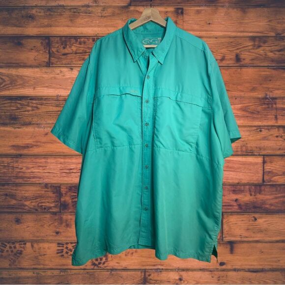 5 for $25🔥Gameguard Teal Button Front Shirt 4X - Picture 1 of 6